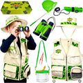 Bug Hunting Kit, Green Safari Vest, Hat, Binoculars, Lg. Butterfly Net, Bug Container, Whistle, Flashlight, Magnifier, Thermostat, Compass, Age 3+