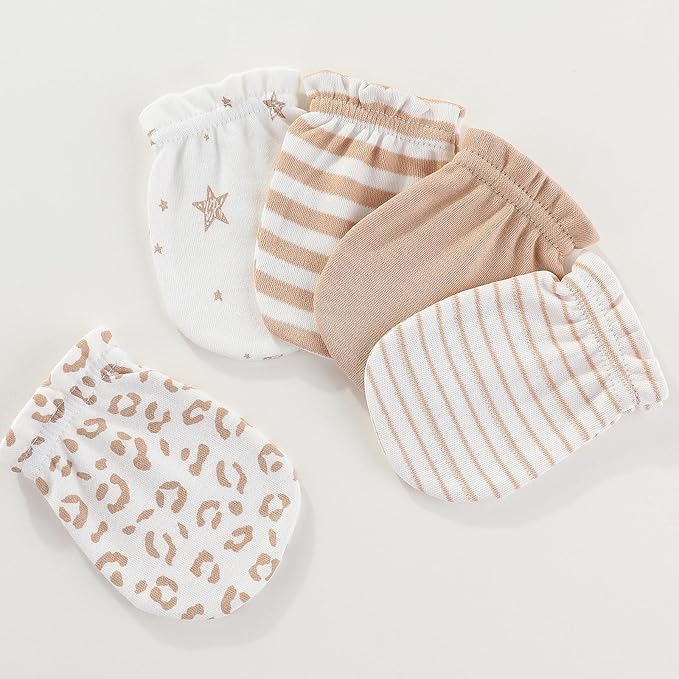 Newborn Baby Boy Girl Caps Mittens Socks Set Cotton Baby Essentials Accessories (Hats+Gloves+Socks)