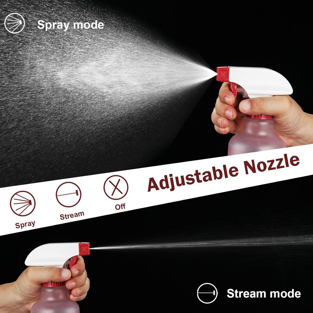 Spray Bottles 16.9oz/500ml Plastic Spray Bottle for Hair Mist/Stream Empty Spray Bottle Heavy Duty Refillable Containers for Cleaning Solutions, Plants Gradient 2 Pack (Red)