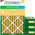 Filterbuy 20x23x4 Air Filter MERV 11 (MPR 1200) Allergen Defense Replacement (4-Pack), Electrostatic Pleated HVAC AC Furnace Filters, Made in USA (Actual Size: 19.50 x 22.50 x 3.63)