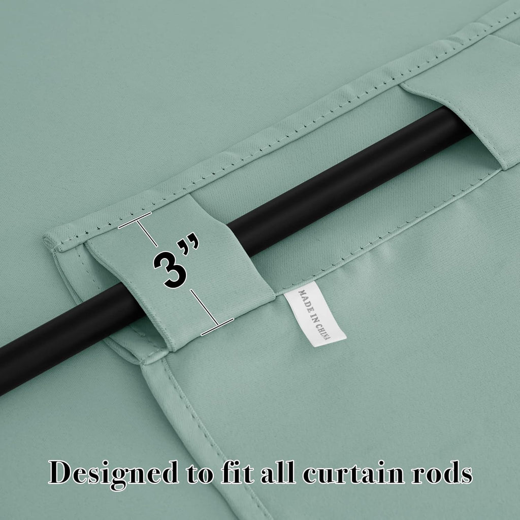 RYB HOME Small Window Curtains Blackout, Privacy Thermal Insulating Drapes for Bedroom Bathroom Basement Cafe Classroom Window Decor, W 34 x L 45 inches, Aqua, 2 Panels
