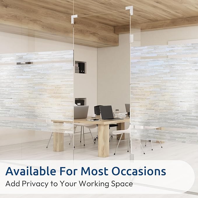 rabbitgoo Window Privacy Film, No Glue Frosted Glass Film, Static Cling UV Blocking Non Adhesive Reusable Heat Control Window Vinyl Clings for Home, Office, Frosted Silk, 17.5 x 78.7 Inches