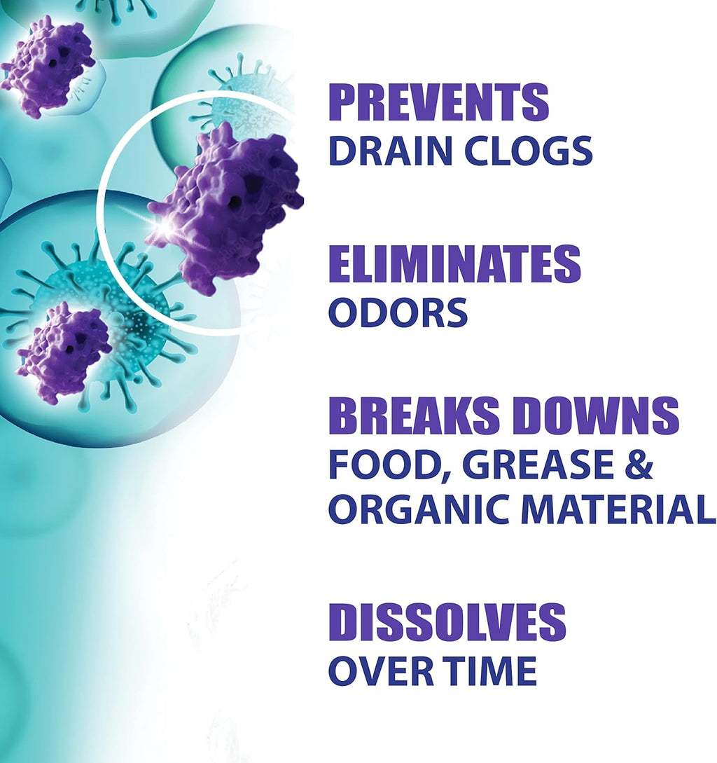 SANI 360° Sani Sticks Drain Cleaner and Deodorizer, Enzyme Pipe Cleaners, Eliminate Odors, Prevent Clogged Drains, Safe for Sinks, Bathtub Drains, Septic Tanks, 24 Count, Oak Moss