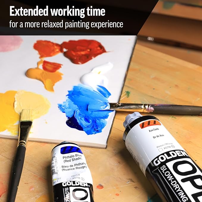 OPEN Slow-Drying Acrylics by GOLDEN, Phthalo Blue/G.S., 5 fl oz. tube, Professional Acrylic Paint, Transparent