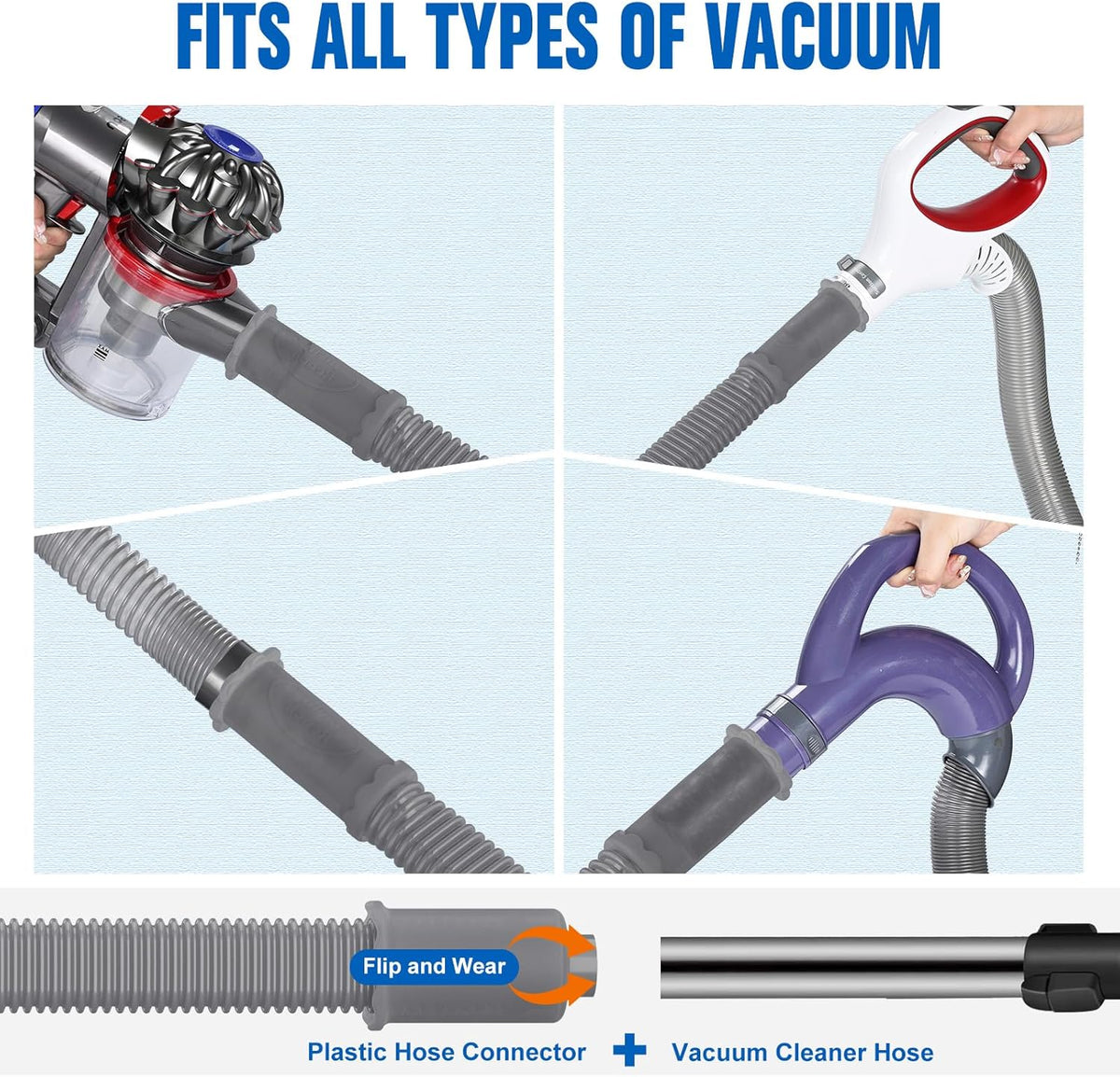 Sealegend Upgrade Dryer Vent Cleaner Kit Vacuum Hose Attachment Compatible with Most Vacuum Cleaner, Quickly Lint Remover Cleaning Supplies, Deep Gray