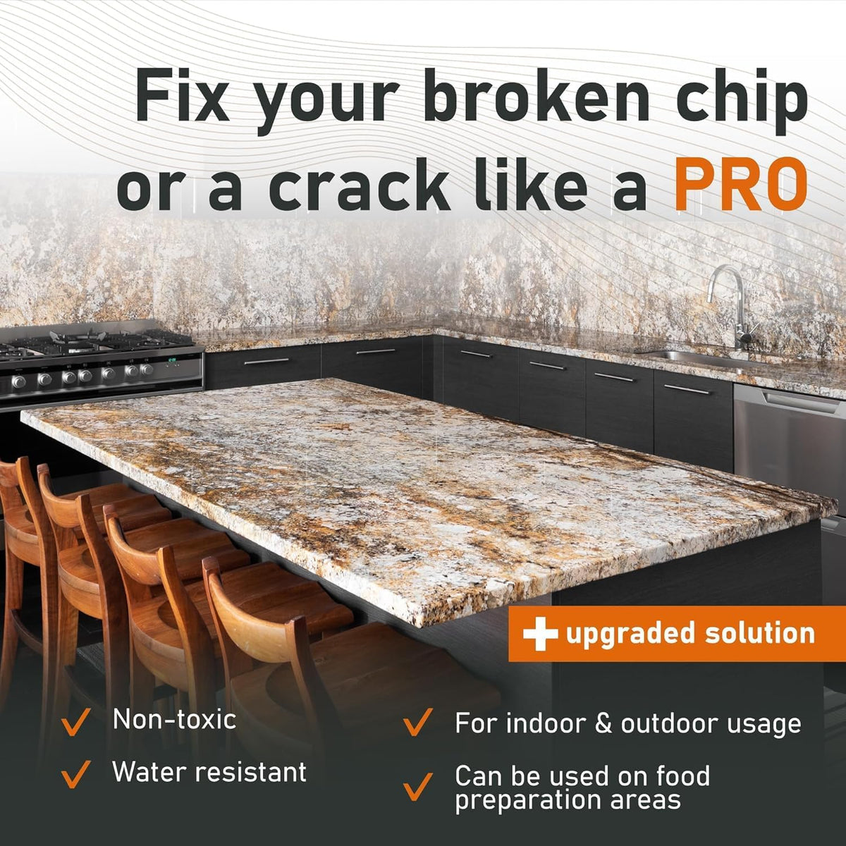 Marble, Granite & Quartz Countertop Repair Kit (Clear) - Fix Your Defects Like a Pro I Suitable for Most Repairs I Fix Broken Chips in Minutes
