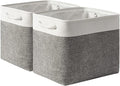 TcaFmac Organization and Storage Basket for Organizing - 16x12x12 inch Large 2 Pack Collapsible Storage Bins for Shelves, Fabric Storage Cubes for Box Closet Cloth Toy Books Kids (White & Grey)
