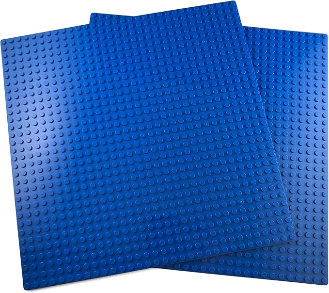 Apostrophe Games Building Blocks Base Plates Compatible with All Major Brands – 2 Pack, 10 x 10 Inches Baseplate for Building Bricks – Durable and Sturdy Baseplates (2X Blue)