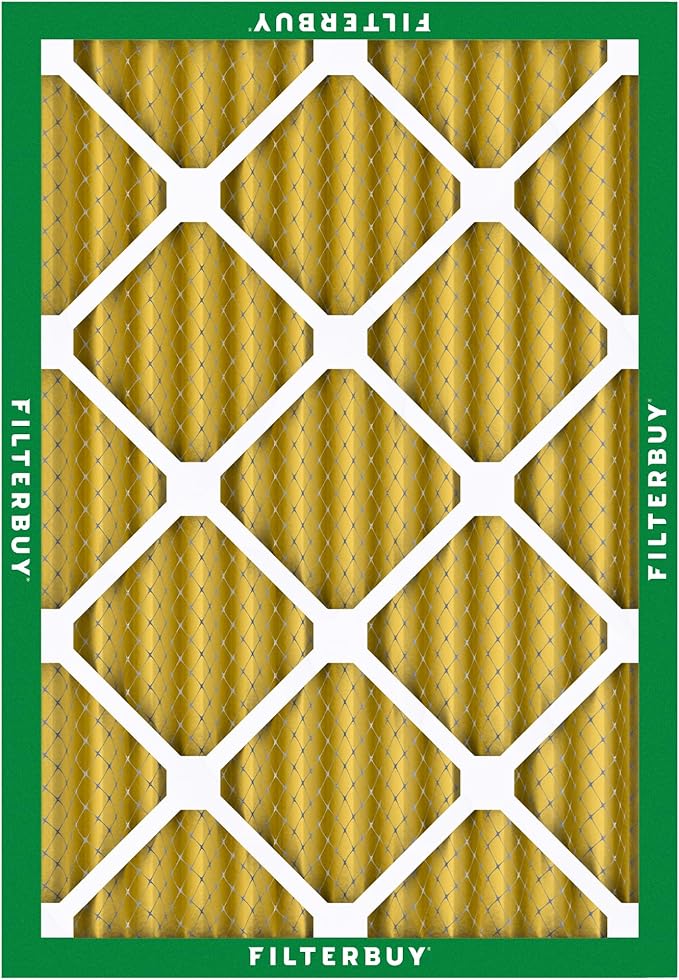 Filterbuy 15x20x2 Air Filter MERV 11 Superior Pet & Allergy Defense (12-Pack), Electrostatic Pleated HVAC AC Furnace Filters Replacement, Made in USA (Actual Size: 14.50 x 19.50 x 1.75)