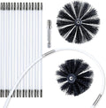 HOKLNUSE Dryer Vent Cleaner Kit Chimney Sweep Cleaning Tools Pellet Stove Cleaner Kit Air Dryer Duct Fireplace Brushes for Easy Lint Cleaning with 4" and 6" Brush Heads (Heavy Duty, 20Feet)