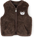 Baby Boys Girls Fleece Vest Zip Up Cute Bear Jackets Fuzzy Fall Winter Warm Clothes Newborn Outwear for Toddler Infant