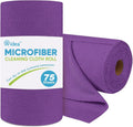 AIDEA Microfiber Cleaning Cloth Roll, 75PK, Reusable Paper Towels Tear Away Cloth, Microfiber Towels for Cars, Lint Free Cleaning Rags for House, Kitchen, Window, 11.5"×11.5", Purple
