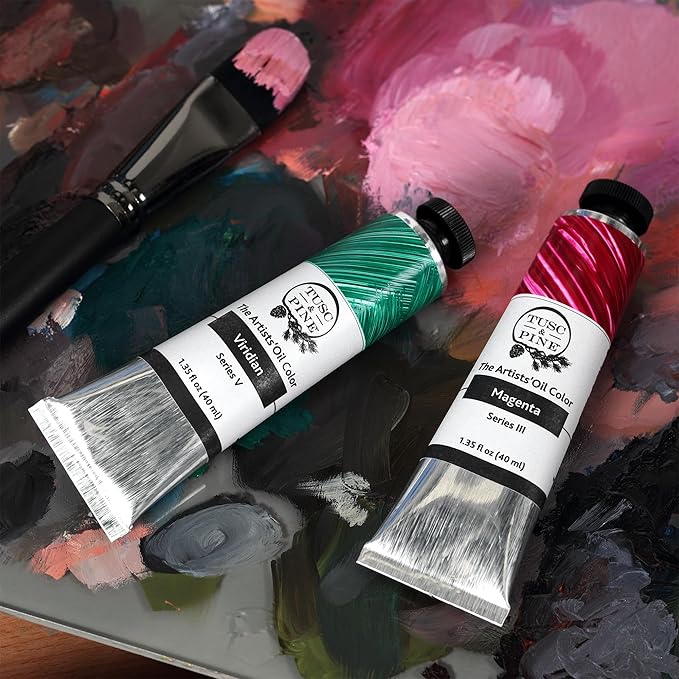 Tusc & Pine Artist Oil Paint - Chromium Oxide Green, 150 ml, Non-Yellowing, Rich & Creamy Consistency, Maximum Pigment Load, Small Batch Milled Oil Paints Made in the USA for Professional Artists