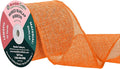 Mandala Crafts Orange Burlap Wired Ribbon 3 Inches Wide Jute Ribbons for Crafts - 10 Yds Roll Rustic Burlap Wrap Trim Ribbons for Wreaths Bows Party Decoration