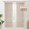 YoungsTex Natural Linen Curtains 72 Inch Length for Living Room Pinch Pleated Light Filtering Textured Window Drapes for Bedroom Home Office Privacy Back Tab, 2 Panels, 40 X 72 Inch