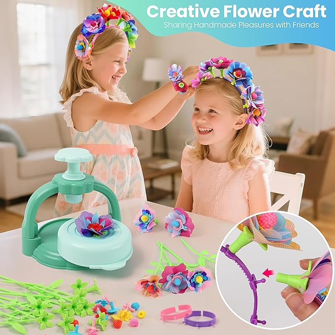 BIRANCO. DIY Flower Bouquet Maker Kit for Kids – Build Your Own Flower Market, Arts & Crafts Toys for Girls Ages 4-8, Educational Activity with Rich Accessories, Great Gift Idea