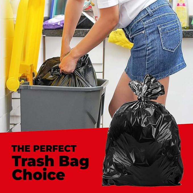 ToughBag 30-33 Gallon Heavy Duty Trash Bags (100 Count) – 33x39" Large Can Liners – Made in USA