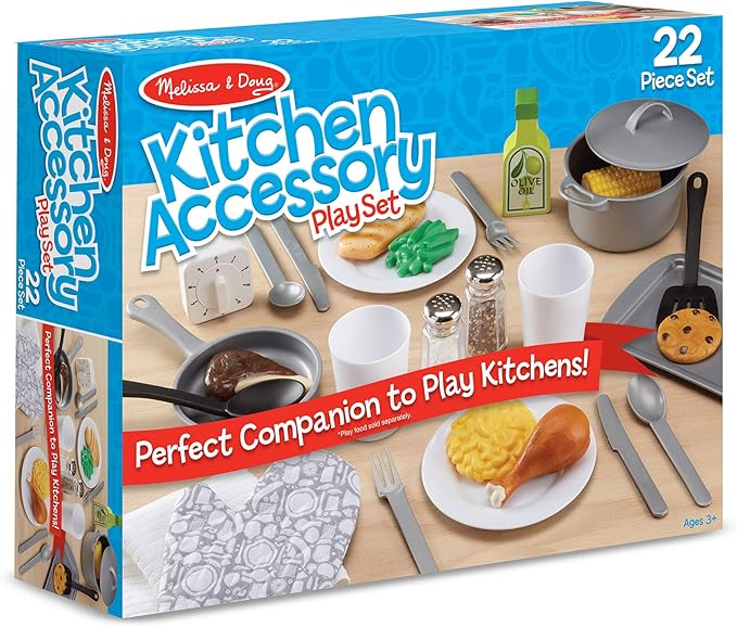 Melissa & Doug 22-Piece Play Kitchen Accessories Set - Utensils, Pot, Pans, and More Melissa & Doug 22-Piece Play Kitchen Accessories Set - Utensils, Pot, Pans, and More