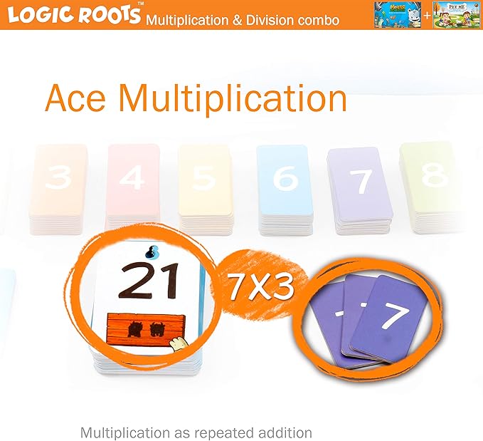 Multiplication and Division Games - Pack of 2, Pet Me and Monster Sock Factory, Math Board Games & STEM Toys for 5-9 Year Olds, Educational Gift for Kids, Homeschoolers, Grade 1 and Up