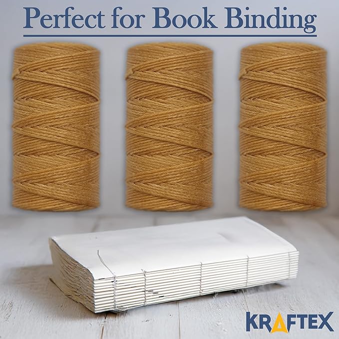 Waxed Thread 3X Wax Thread, 65 Yardx0.8mm Wax String, 150D Waxed Leather String in Tan Perfect Dream Catcher Supplies