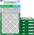 Filterbuy 20x36x2 Air Filter MERV 8 (MPR 700) Dust Defense Replacement (6-Pack), Electrostatic Pleated HVAC AC Furnace Filters, Made in USA (Actual Size: 19.50 x 35.50 x 1.75)