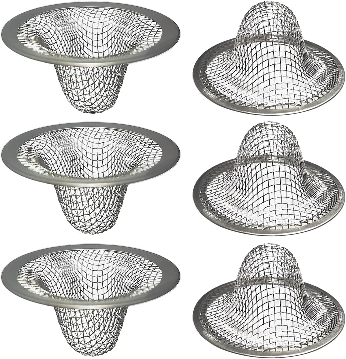 1.0" Bathroom Sink Drain Strainers, 6PCS Drain Hair Catchers for Laundry, Mop Pool, Utility, Slop, RV Sink, Stainless Steel Drain Filter