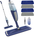 Spray Mops for Floor Cleaning - BPAWA Microfiber Floor Mop Flat Wet Mop Dry Dust Mop for Hardwood Laminate Wood Tile Vinyl Kitchen Bathroom Floors with 4 Washable Pads Reusable 550ML Refillable Bottle