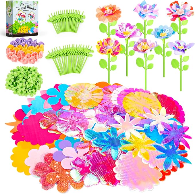 Osllate Upgraded Flower Bouquet Accessories Set for Making 36 Flowers, DIY Arts & Crafts Toy Accessories Flowers Making Toy Kit