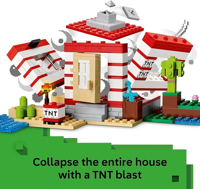 LEGO Minecraft The TNT Jungle House Kids Toy for Pretend Play - Collectible Minecraft Toy - Building Set for Boys and Girls 8+ - Gift Idea for Birthdays and Video Game Fans - 21275