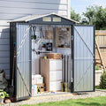 5x3 FT Outdoor Metal Storage Shed, Double Door, 1 Clear Window, Tool Shed for Garden, Patio, Backyard
