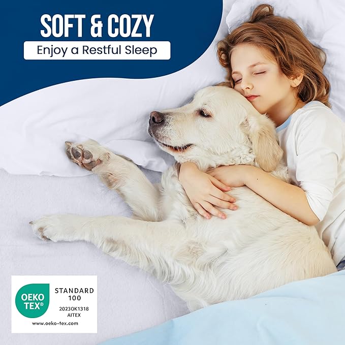 Utopia Bedding Waterproof Mattress Protector California King Size, Premium Terry Mattress Cover 200 GSM, Breathable, Fitted Style with Stretchable Pockets (White)