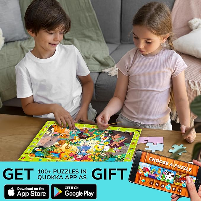 QUOKKA Princess Puzzles for Kids Ages 4-6 - Toddler Puzzles Ages 3-5 - 4-Pack 60 Piece Search and Find Jigsaw Puzzle 6-8 - Unicorn Mermaid Fairy Puzzle for Girls - Learning Educational Toy for 5 Year