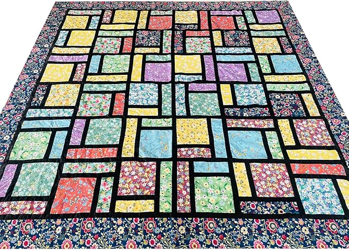 HANPATQUI 50PCS 12 x 12 inch Floral 100% Cotton Fat Quarters Fabric for Sewing and Quilting Bundles Precut Fabric Square for DIY Craft Patchwork