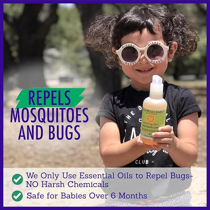 California Baby Natural Bug Spray | DEET Free Mosquito Repellent | Baby + Kids Bug Spray | Citronella Spray | Great Smell | 192 mL / 6.5 oz.