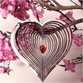 DJUAN Wind Spinner Outdoor Metal Decorations,3D Red Heart Wind Spinners for Yard and Garden, Mirror Stainless Steel Wind Sculptur Spinner Indoor Outdoor Garden Decoration Crafts Ornaments Worth Gift