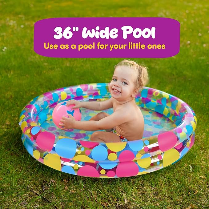Gamie Duck Pond Matching Carnival Game for Kids, 36" x 6" Inflatable Pool & 20 Plastic Ducks with Numbers, Water Outdoor Game for Kids, Fun Memory Game for Backyard, Birthday Party Field Day Games