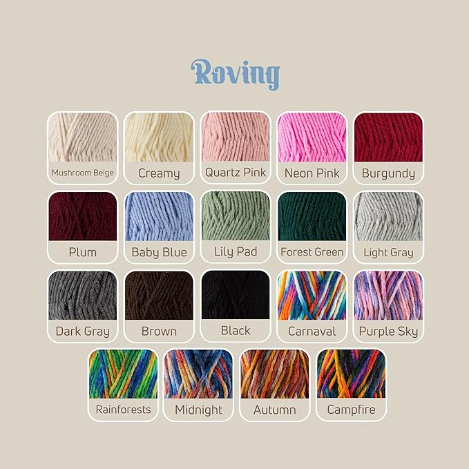 3 Skeins of Sensy Roving Multi Color Yarn, 3.5 oz, 132 Yards, Gauge 5 Bulky (Autumn)