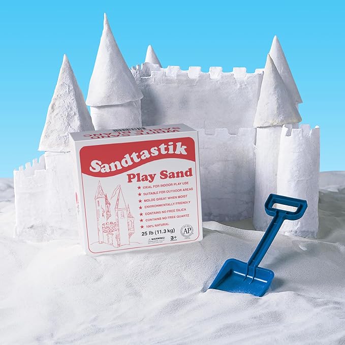 Sandtastik Sparkling White Play Sand, 200 lb (90 kg) - Fill Sandboxes, Sand Trays, Sensory Tables, Water Tables! Scoop, Mold & Pour This Premium Non-Toxic Sand