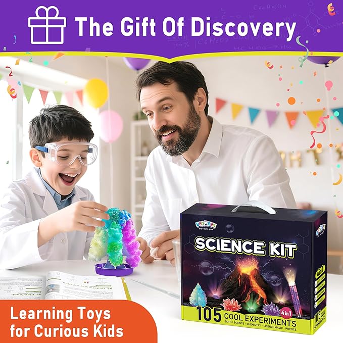 BenBen Science Kits for Kids Age 8-12, 105 Experiments Educational Toy, STEM Toys for 6 7 8 Year Old Boys Girls Birthday Gift, Science Kits for Kids Age 5-7, Chemistry Set for Homeschooling