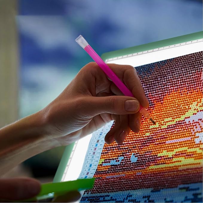 iVyne Rechargeable A4 Light Pad for Diamond Painting & Art Projects – LED Light Board with Diamond Art Accessories – Ultra-Thin & Portable Diamond Dot Light Board, Perfect for Artists - Green