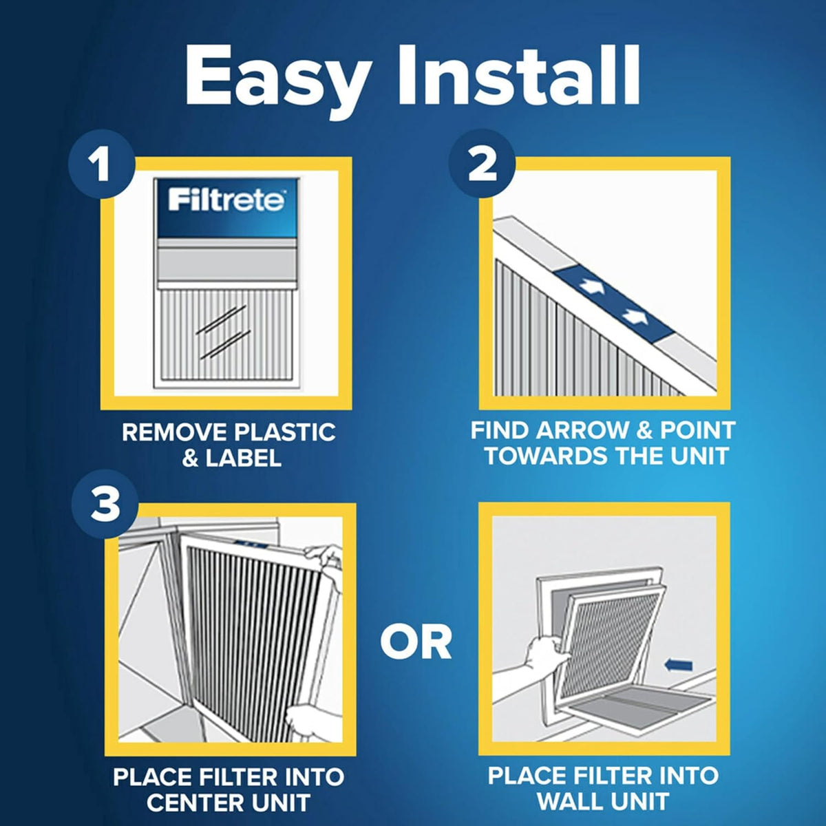 Filtrete 12x12x1 AC Furnace Air Filter, MERV 11, MPR 1000, Micro Allergen Defense, 3-Month Pleated 1-Inch Electrostatic Air Cleaning Filter, 4 Pack (Actual Size 11.81x11.81x0.81 in)
