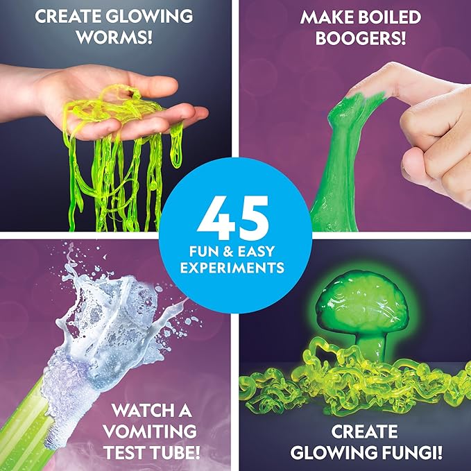 NATIONAL GEOGRAPHIC Gross Science Kit - 45 Gross Science Experiments- Dissect a Brain, Make Slime, Creepy STEM Project Gifts for Boys and Girls, Halloween Activities for Kids 8-12 (Amazon Exclusive)