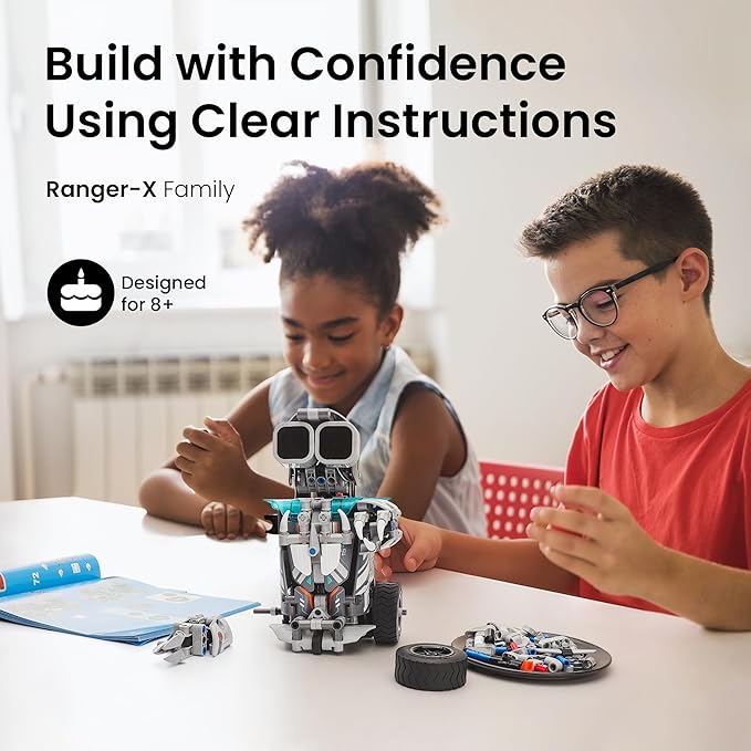 Sillbird Building Robot Dinosaur Kit with Remote Control Christmas Stem Gifts for Boys Age 8-12, Build Coding Robotic Toys for Kids Birthday, 5 in 1 Buildable Set with 646 Pieces