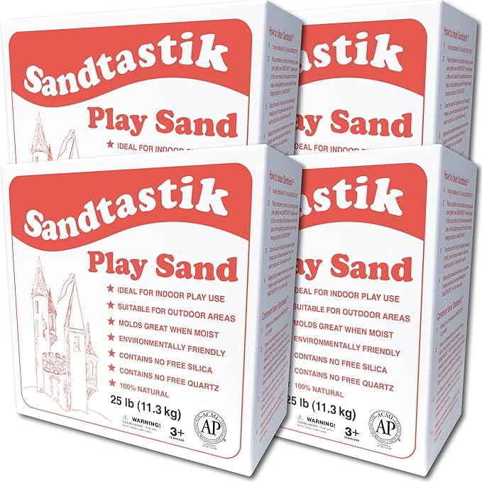 Sandtastik Sparkling White Play Sand, 100 lb (45 kg) - Fill Sandboxes, Sand Trays, Sensory Tables, Water Tables! Scoop, Mold & Pour This Premium Non-Toxic Sand