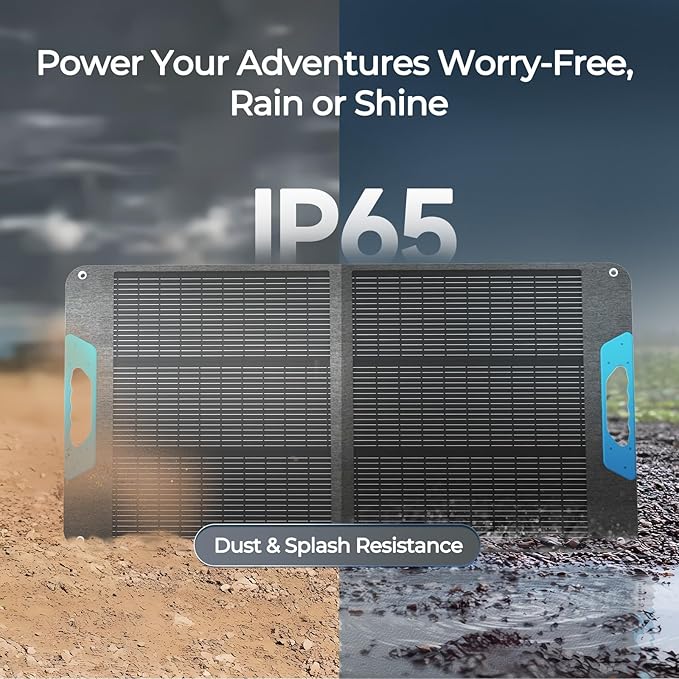 Renogy 100 Watt Solar Panel, N-Type 100W Portable Solar Panels w/Kickstands, Foladable 25% High Efficiency Solar Charger for Power Station, USB-A&Type-C Output, for Camping, RV, SUV, Off-Grid Outdoor