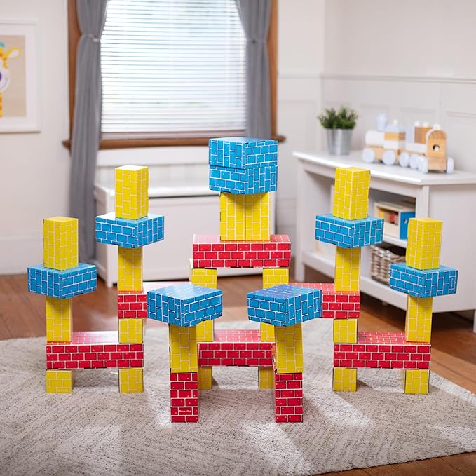 Melissa & Doug Jumbo Extra-Thick Cardboard Building Blocks - 40 Blocks in 3 Sizes
