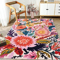 Handmade Wool Floral Area Rug for Living Room | Elegant Flower Garden Design, Soft, Thick and Durable | Bedroom, Dining Room & Home Decor Carpet (5' Round, Floral E)