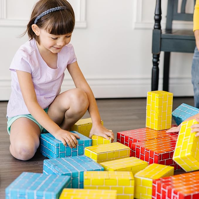 Melissa & Doug Jumbo Extra-Thick Cardboard Building Blocks - 40 Blocks in 3 Sizes