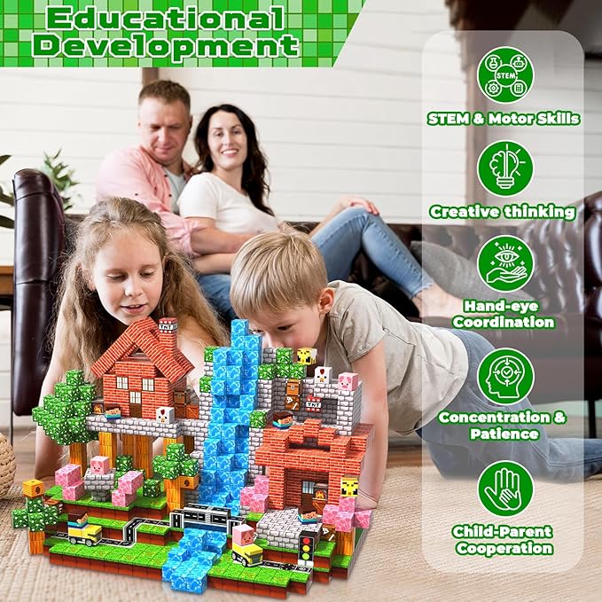 100PCS Magnetic Blocks - Magnetic Blocks for Kids Ages 3 4 5 6 7 8, Stacking Magnets for Kid, Magnetic Building Block for Kids Ages 4-8, Birthday Gifts for 3-10 Year Old Boys Girls, STEM Learning Toy