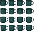 Set of 16 Ceramic Campfire Mugs – 15 Oz, Green – Coffee & Tea Cups for Home, Work, Travel, Camping – Customizable, Great for DIY, Events, Companies